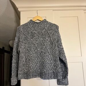 Express tricot hand knitted chunky sweater, black gray in color, size XS